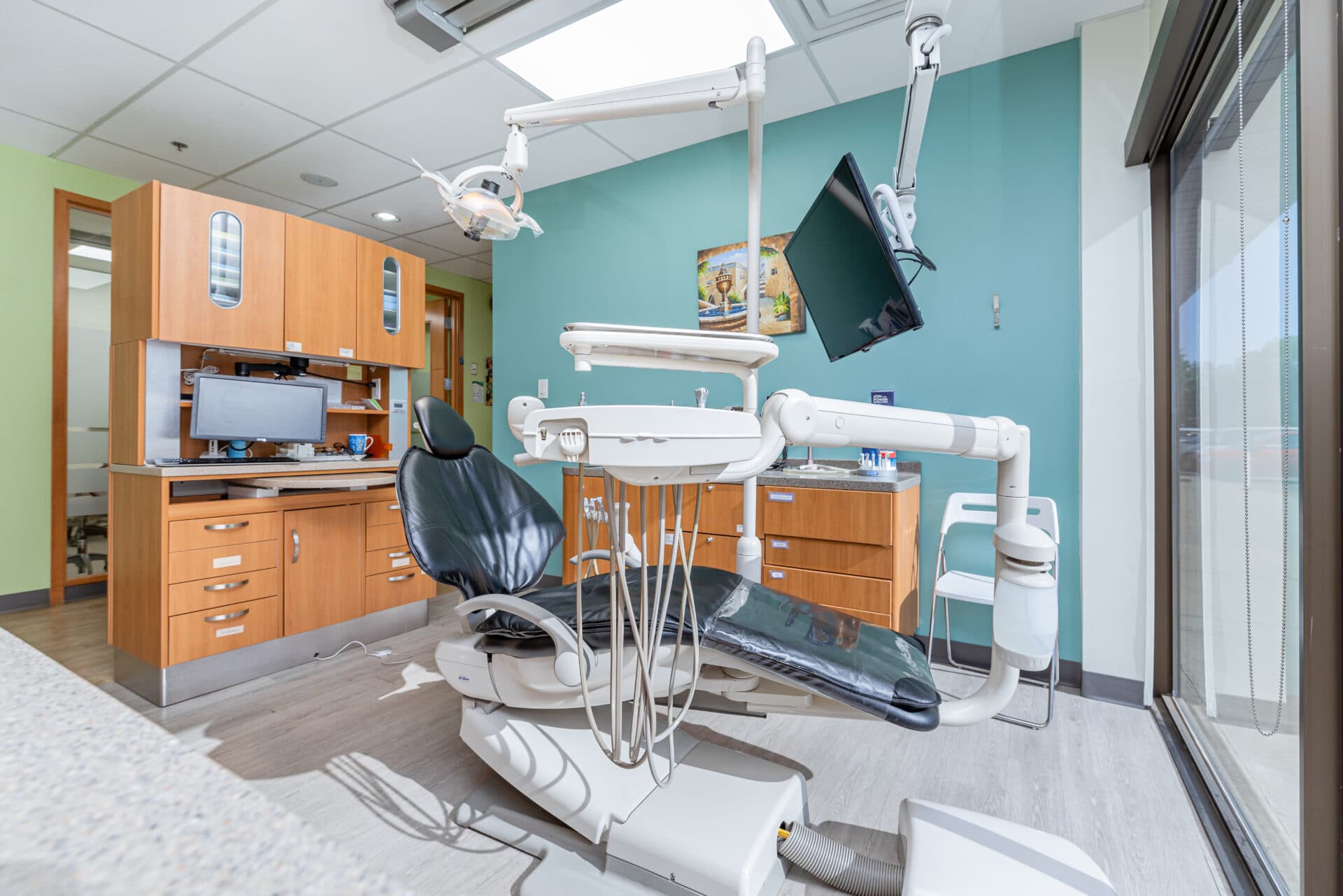 dentist's chair with appliances